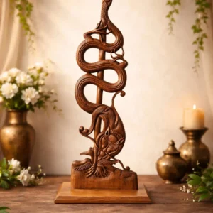 Handcrafted Walnut Dragon Stand – Premium Wooden Art Piece