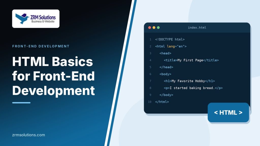 HTML basics: a first web page written in a code editor