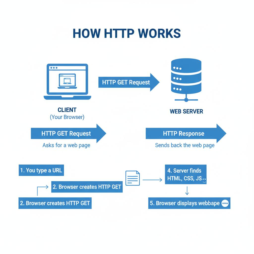 How a browser communicates with a web server